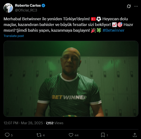 Betwinner – Roberto Carlos