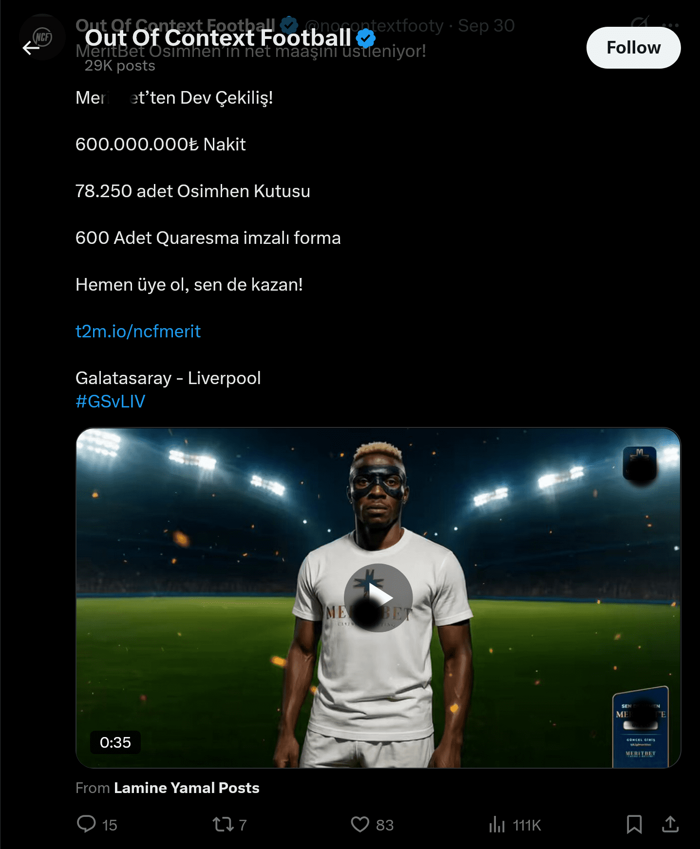 “MeritBet is paying Osimhen’s net salary!”