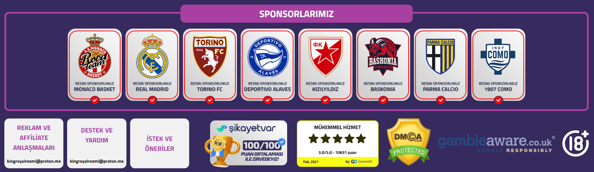 Kingroyal sponsorships