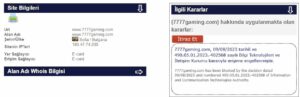 7777 Gaming's Website Faces Access Restrictions in Turkey